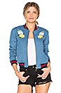 view 2 of 7 BLOUSON BOMBER BRODÉ JARDIN DE FLEURS in Blue