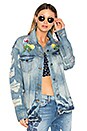 view 2 of 7 Embellished Oversized Denim Jacket in Medium Destroyed