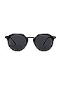 view 1 of 3 Taures Round Sunglasses in Black & Smoke Mono