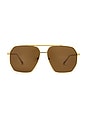 view 1 of 3 Asteroid Sunglasses in Bright Gold & Brown Mono