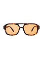 view 1 of 3 Aquarius Sunglasses in Rich Amber Tort & Cinnamon Tint