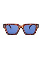 view 1 of 3 LUNETTES DE SOLEIL TRANSIT in Rich Amber Tort & Navy Mono