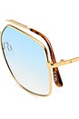 view 3 of 3 LUNETTES DE SOLEIL ALTAIR in Gold, Havana, & Sky Blue Gradient