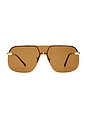 view 1 of 3 Venatici Sunglasses in Gold & Brown Mono