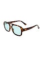 view 2 of 3 Aquarius Sunglasses in Havana & Turquoise Tint