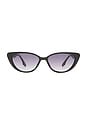 view 1 of 3 Amalthea Sunglasses in Black & Warm Smoke Gradient