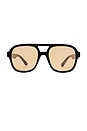 view 1 of 2 X Cleobella Whirlpool Sunglasses in Black & Tan Tint