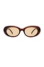 view 1 of 2 X Cleobella Epsilion Sunglasses in Chocolate & Tan Tint