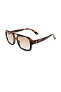 view 2 of 2 Aquarius Sunglasses in Dark Tort & Brown Grad