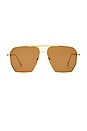 view 1 of 2 GAFAS DE SOL ASTEROID in Bright Gold & Brown Mono