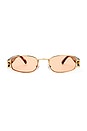 view 1 of 2 Sirius Sunglasses in Gold & Rich Amber Tort