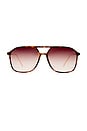 view 1 of 2 Cusp Sunglasses in Dark Tort, Gold, & Dark Brown Grad