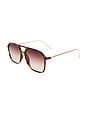 view 2 of 2 Cusp Sunglasses in Dark Tort, Gold, & Dark Brown Grad