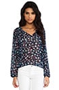 view 1 of 5 Turtle Bay Blouse in Navy Aqua