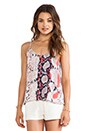 view 1 of 4 Cami Tank in Hot Coral & Denim