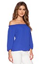 view 2 of 3 Off Shoulder Top in Monaco Blue