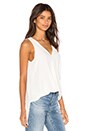 view 2 of 3 V Neck Drape Tank Top in Ecru