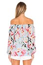 view 3 of 4 Stella Off The Shoulder Top in Sky Blue