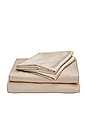 view 1 of 3 Twin XL Sateen Solid Sheet Set in Sand