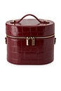 view 1 of 5 OVAL TOILETRY CASE 메이크업 백 in Burgundy Croc