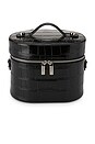 view 1 of 7 Oval Toiletry Case in Noir Croc