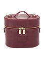 view 1 of 7 Oval Toiletry Case in Burgundy Lizard Print