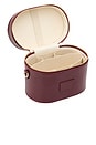 view 3 of 7 Oval Toiletry Case in Burgundy Lizard Print