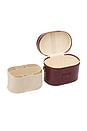 view 4 of 7 Oval Toiletry Case in Burgundy Lizard Print