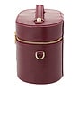 view 5 of 7 Oval Toiletry Case in Burgundy Lizard Print