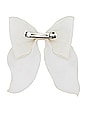 view 2 of 2 Bow Barrette in White