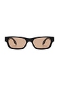 view 1 of 3 Alix Sunglasses in Gloss Black Amber Lens