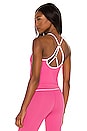 view 1 of 5 Sunset 70's Midi Tank in Disco Pink
