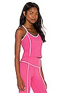 view 3 of 5 Sunset 70's Midi Tank in Disco Pink