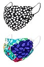 view 1 of 4 Face Mask Set in Polka Dot & Floral