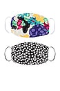 view 2 of 4 Face Mask Set in Polka Dot & Floral