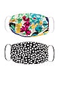 view 3 of 4 Face Mask Set in Polka Dot & Floral