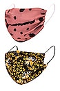 view 1 of 4 Face Mask Set in Animal & Floral