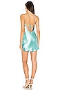 view 3 of 3 MINIVESTIDO HALLEY in Teal Hammered Satin