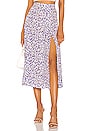 view 1 of 4 Skatie High Slit Skirt in Purple Leopard