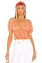view 1 of 4 Stella Top in Orange & White Zebra