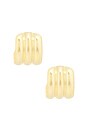 view 3 of 3 Ribbed Earrings in Gold
