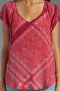 view 3 of 4 Tuscana Short Sleeve Silk Top in Poppy