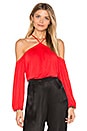 view 1 of 4 Bella Cold Shoulder Top in Tango Red