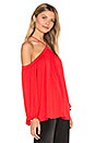 view 2 of 4 Bella Cold Shoulder Top in Tango Red
