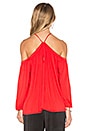 view 3 of 4 Bella Cold Shoulder Top in Tango Red