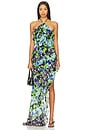 view 1 of 4 VESTIDO LONGO ASSIMÉTRICO BRIONY in Black Multi