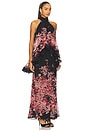 view 2 of 3 Tulsia Cape Maxi Dress in Red & Black Multi