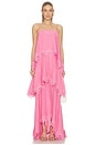 view 1 of 3 Miri Tiered Gown in Bubblegumpink