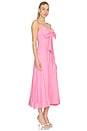 view 2 of 3 Miri V-neck Bow Midi Dress in Bubblegumpink