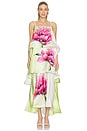 view 1 of 3 Elisia Tiered Gown in Green Floral